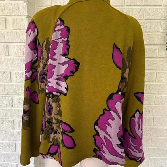 St John - chrysanthemum olive/Fuschia floral jacket - Picture 4 of 9